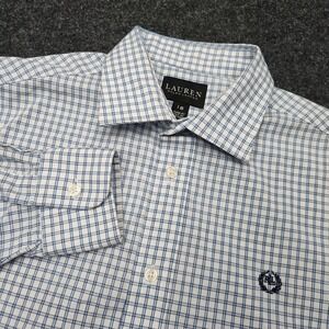 Lauren Ralph Lauren Black Label Youth‎ Size 18 Blue White Check Button Up Shirt